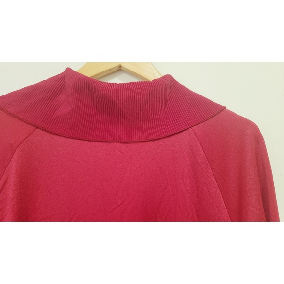 Vtg 60s Nylon Robe Red Size Small Long Peignoir Ruffle Pleated Sexy Lingerie USA - Picture 7 of 9